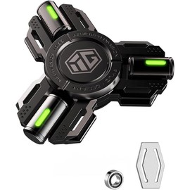 Fidget Spinners, Fidget Spinner Gifts for Adults and Kids, Stress Anxiety ADHD Relief Figets Toy, Metal Finger Hand Spinner Toys with Luminous Light, Spinner Absorb Solar Light Then Release in Dark - Color: Gray