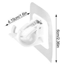 Thyonta 4 PCS Curtain Rod Hooks Curtain Rod Clip Holder Fixer No Hole Punch Sticky Bracket Clip Crossbar Curtain Telescopic Rod Sticky Hooks （White）