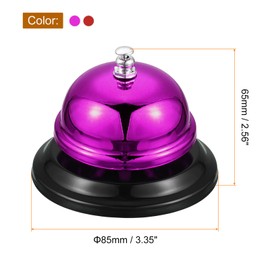 QUARKZMAN Pack of 2 Call Bell, 85 mm / 3.35 Inch Table Bell, Service Dinner Bell for Restaurant, Hotel, Kitchen, Bar, Party, Classroom (Rose Red + Red)