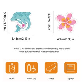 50PCS Cute Coconut Girl Aesthetics Waterproof Stickers for Water Bottle,Coconut Beach Sea Stickers Pack for Laptop,Skateboard,Surfboard,Summer Stickers for Kids Adult Teens,Party Decoration