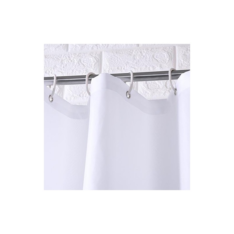 Homehold 180cm Wide By 180cm High White Shower Curtain, Waterproof