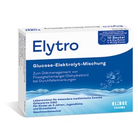 Elytro, 10 Sachets Glucose Blend Acute Diarrhoea Quick Compensation for Electrolyte and Fluid Loss Complementary Balanced Diet Vegan Lactose Free and Gluten Free