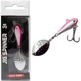 Wild Devil Baits Jig Spinner Spin Jig Lead Head Spinner Spoon (10 g, Hot Pink)