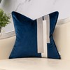 Yangest Blue Decorative Velvet Throw Pillow Cover Striped Patchwork Cushion