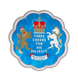 Talking Tables Home Recyclable Royal Paper Plates | King Charles Coronation Street Party Table Decorations Red White Blue | (Plastic Free Packaging) 23cm | Pack of 12