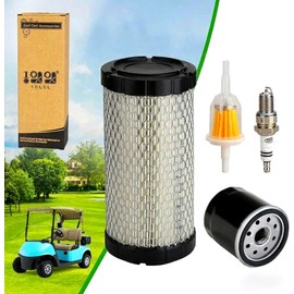 10L0L Premium Golf Cart Tune-Up Kit for EZGO RXV (2008+) & TXT (2010+) Gas Models - Air/Fuel/Oil Filter & Spark Plug Set | Improves Performance & Gas Mileage, Exact OEM Fit
