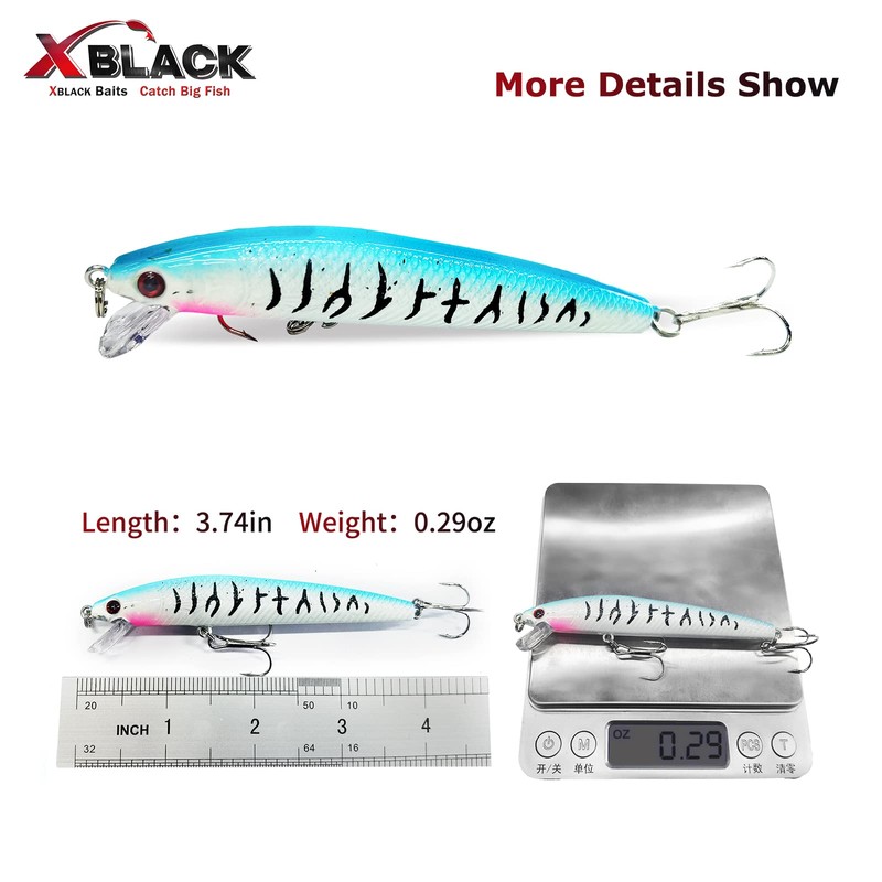 XBLACK Hard Fishing Lures Set Minnow Lures Set 30PCS Crankbait