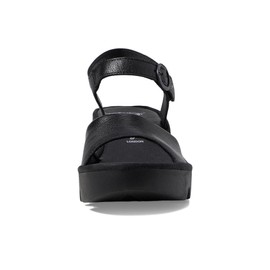 Fly London Women's Wedges Sandal, Black, 6