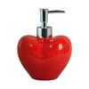 Bicuzat Red Heart Shaped Soap Dispenser with Plastic Pump, Refillable