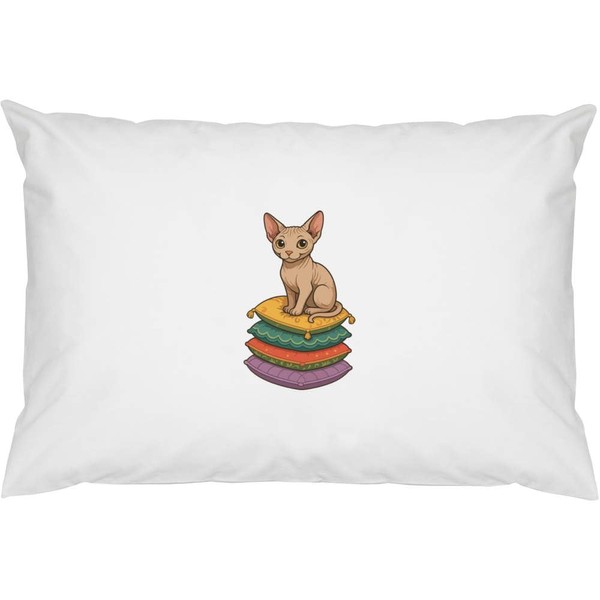 Azeeda 2 x 'Relaxed Sphinx Cat' Cotton Pillow Cases (PW00044374)