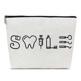 Ythuil Dental Assistant Gifts Makeup Bag, Dental Hygienist Graduation Gifts for Women Coworkers Graduate, Cute Cosmetic Bag for Purse, Hygiene Student Must Haves Organizer Pouch