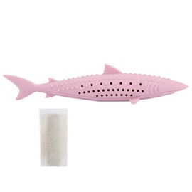 TOPINCN Interactive Cat Fish Shape Chew Toy Silicone Pet Cat Catnip Molar Teeth Cleaning Simulation Fish Shape Training Interactive Toy()