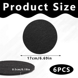 6 Pcs Charcoal Filters for Compost Bucket,Compost Filters Forcountertop Bin,Compost Bin Filter,Charcoal,Countertop Home Bucket Refill Sets,