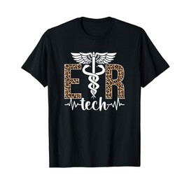 ER Tech Leopard Emergency Room Tech Emergency Technician T-Shirt