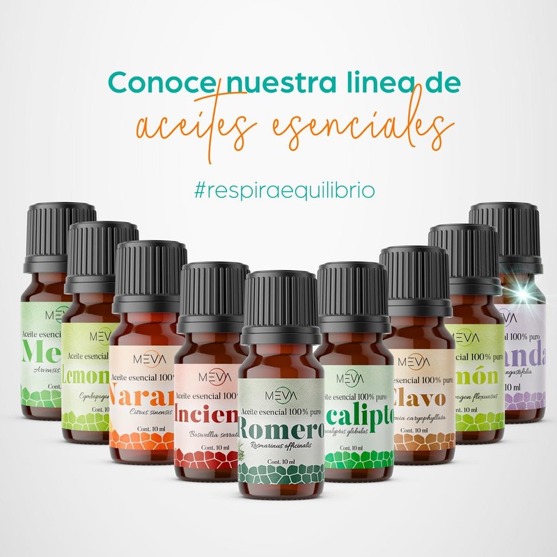 MEVA ACEITE ESENCIAL 100% PURO DIFUSOR MASAJE 10ML (Romero)