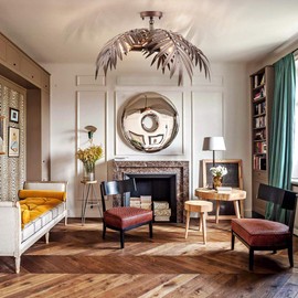 Newrays Vintage Tropical Coconut Leaves Ceiling Lighting Rustic Tree Lights Living Room Dining Room Bedroom Chandelier Fixtures