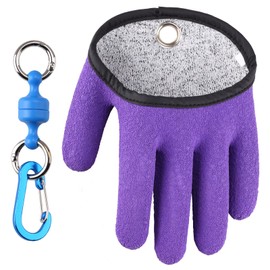 TOPIND Fishing Gloves Hunting Glove Waterproof Anti-Cut Glove PE Wire Woven Latex Fish Catching Gloves with Magnet Release Fishing Wear