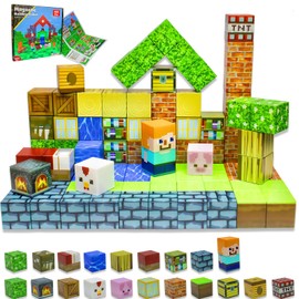 HUIZHOU Magnetic Blocks Set, Magnetic Building Blocks, Children's Learning Toy to Promote Creativity and Logic, Building Blocks Magnet for Boys & Girls 3-8 Years (Animal House 100 Pieces)