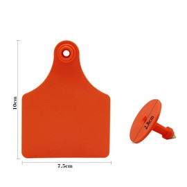 Cattle Ear Tags TPU Blank 100PCS Oversize Big Livestock Cow Ear Tags Identification Cards Animal Earring Marker Tags for Cattle Cows Pigs Hog Goats Sheep Calf Animal (Orange)