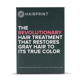 Hairprint Restaurador de color verdadero en marrón oscuro | Patentado para restaurar el cabello gris | Repone el pigmento natural | Agrega cuerpo, fuerza y textura | Tratamiento en casa | Sin tintes