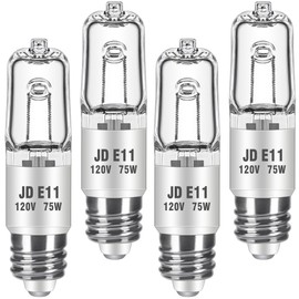 Blakapoo JDE11 120V 100W Halogen Light Bulbs, T4 Mini Candelabra Base Dimmable 2700K Warm White E11 Halogen Bulb LED Replacement for Chandeliers, Candelabra, Ceiling Fan, 4 Pack