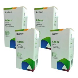 Suplemento Vitaminico Calcio Vitamina D, Alfem Pack 4 Pzas