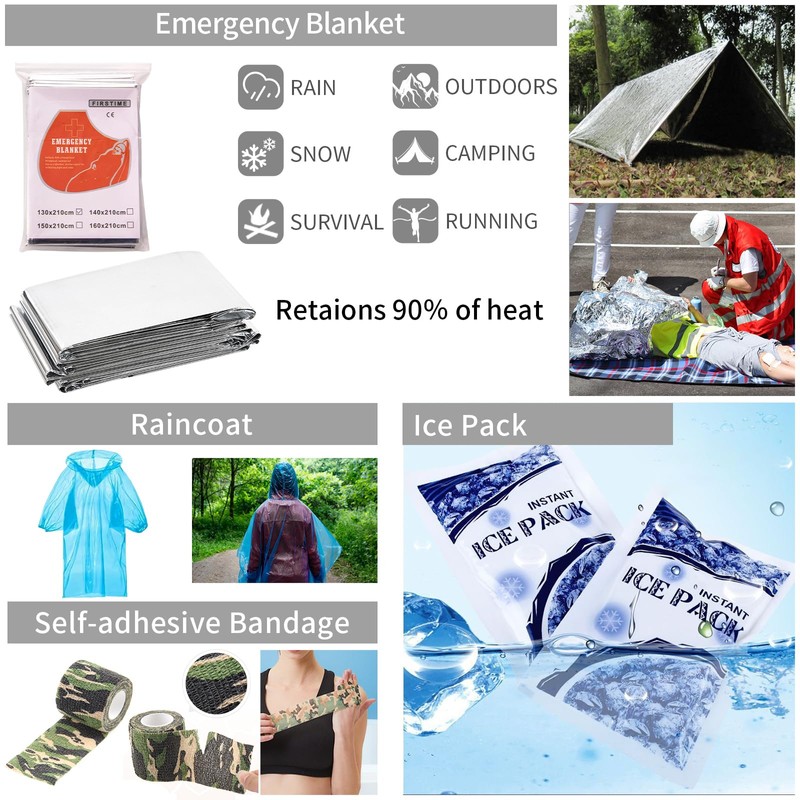 GPUSFAK Emergency Survival Kit and First Aid Kit, Camping First