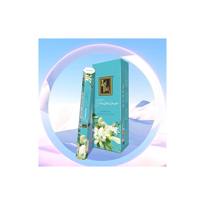 ZED BLACK Jasmine Premium Incense Sticks, 20 Packets of 20