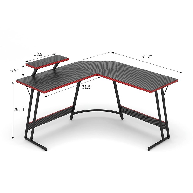 Devoko L Shaped Gaming Desk Computer Desk 51” Office Corner