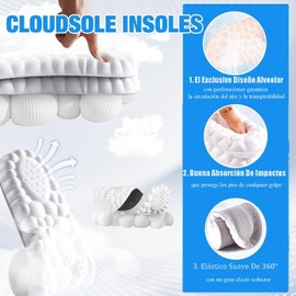 Plantillas para Fascitis Plantar, 2 Pares Plantilla Memory Foam Antifatiga Plantilla Ortopédicas Mujer y Hombre, Plantilla para Zapatos 4D Cloud Comfort con Apoyo de Arco, Aliviar el Dolor de Pies