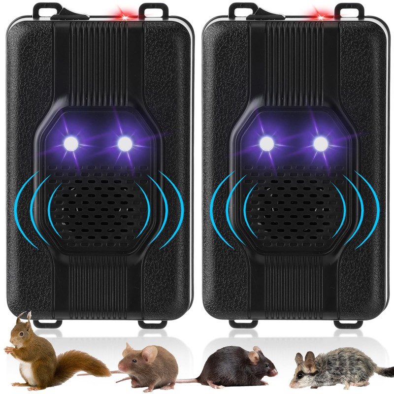 Qualirey 2 Pcs Ultrasonic Rodent Repellent for Car Engines Car