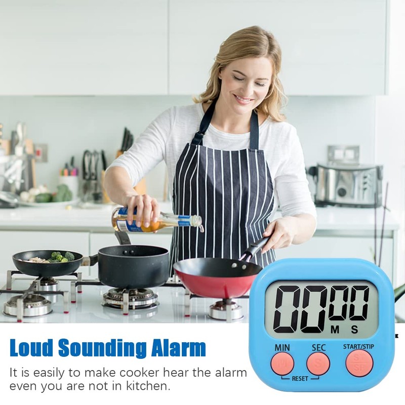 Digital Kitchen Timer Magnetic Stopwatch Timer with Clock, Timer for