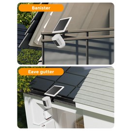 2 in 1 Gutter Mount Compatible with Stick Up Cam/Pro Solar Panel, Spotlight Cam Pro Battery and Stick Up Cam Plus Battery Outdoor Mount Accessories for Ring Solar Panel, 2 Pack