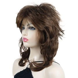 Wiginway Long Shaggy Layered Hair Natural Straight Wavy Shags Wig Soft Syhthetic Hair