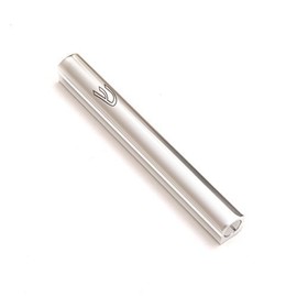Aluminium Silber 10 cm, Judaica, Keeper Mezuzah Scroll Klaf Menorah-Motiv Israel Geschenk