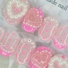 Pearl dot handmade nail tips - Square S / 진주