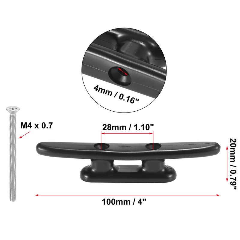 X AUTOHAUX 4pcs 4 Inches 100mm Boat Dock Nylon Cleats