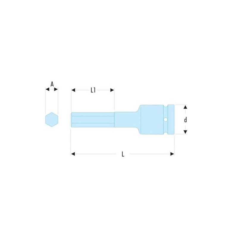FACOM Nshm.6 Nshm 1/2" Drive Metric Impact Bit for Hexagon
