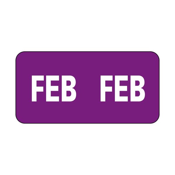 Smead ETS Color-Coded Month Label, February, Purple, 250 labels per