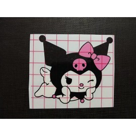 Cute Kuromi Laying Down Bow Sticker Vinyl Decal Car Windows Waterproof! In Color
