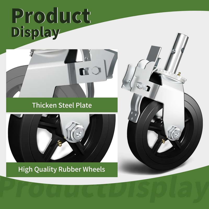 OK5STAR 8 Inch Scaffolding Wheels Set of 4, Scaffold Caster