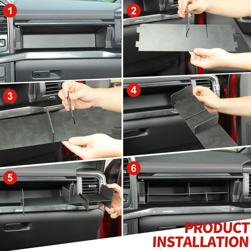 amayum Glove Box Organizers Co-pilot Storage Compartment Divider Interior Accessories