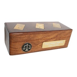 Gamekeepers Cottage gifts Scales Of Justice Wooden Dominoes Set in Wooden Box With FREE ENGRAVING 664