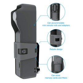 RCGEEK Protect Case Compatible with DJI Osmo Pocket 2 with Extra Spare TF Card Slot Portable Hard OSMO Pocket 2 Carrying Case Storage Box with Lanyard Plastic Holder Storage Protector Cover