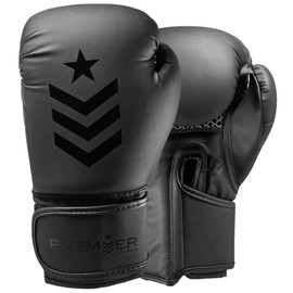 Revgear Premier Boxing Gloves for Punching Boxing Kickboxing | Perfect for Training Sessions with Speed Bags, Heavy Bags, and Focus Mitts Men and Women | Comfortable and Durable (Black/Black, 12 OZ)