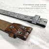 BS220 Western Floral Engraved Embossed Tooled Genuine Leather Belt Strap