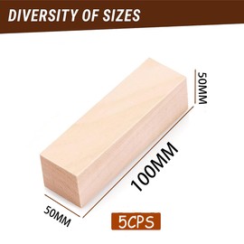 Balsa Wood Blocks, 150 x 50 x 50 mm, Pack of 6, for DIY Crafts, Woodcraft Models and Home Decoration (150 * 50 * 50mm)