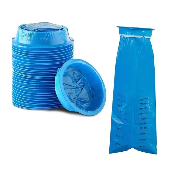 50 Pack Blue Emesis Bags Disposable , Puke Bags,1000ml High