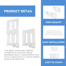 Adjustable Fridge Dividers 12 Pcs Clear Retractable Fridge Drawer Separators Plastic Snap-On Clips for Refrigerator Drawers Cabinet Kitchen Fridges Organizer Clip Expandable from 3.1 to 4.7 Inch