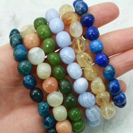 Blue Apatite Crystal Bead Bracelet